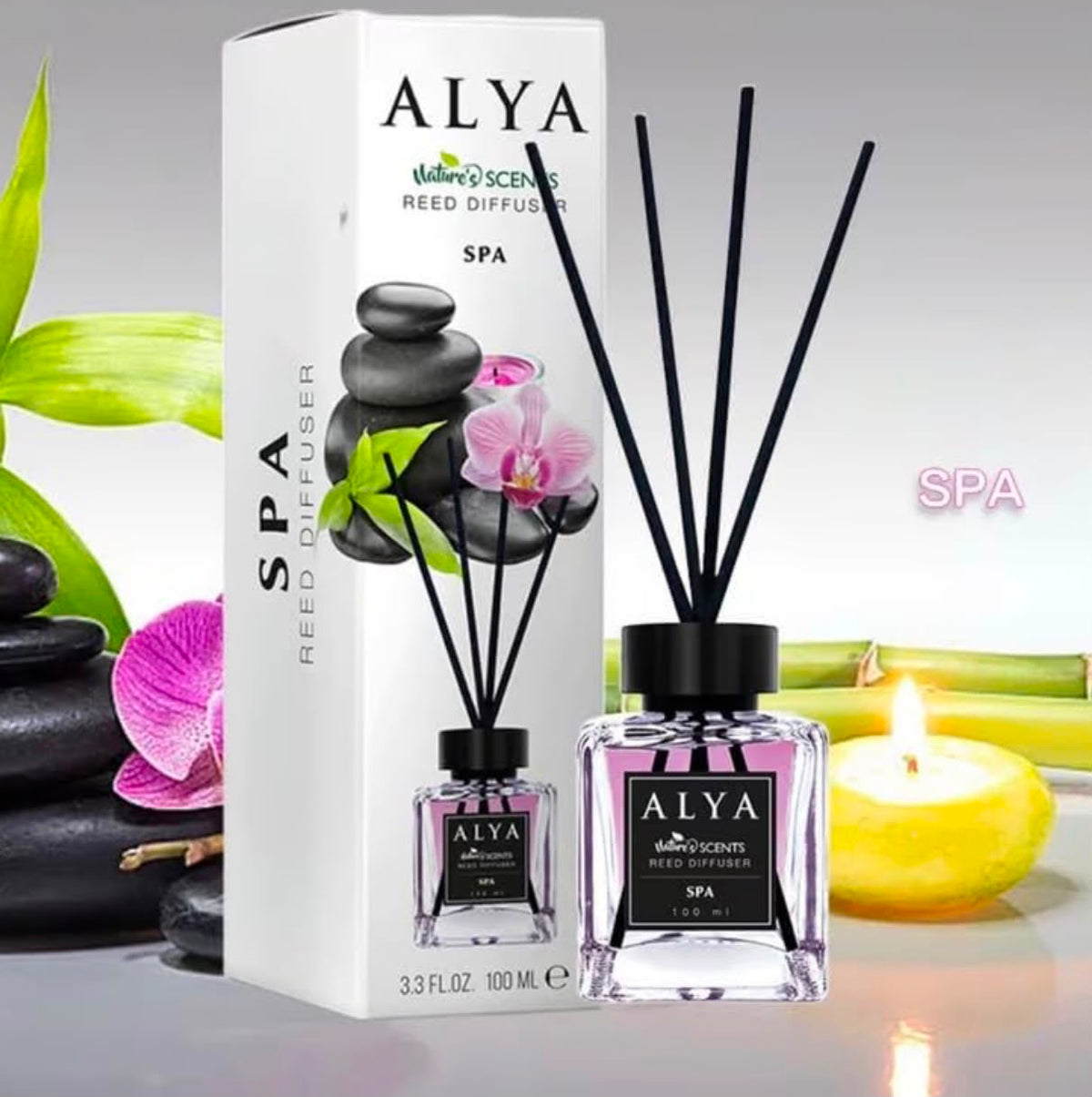 ALYA Spa Reed Diffuser, 3.3 Fl Oz, 100 ml
