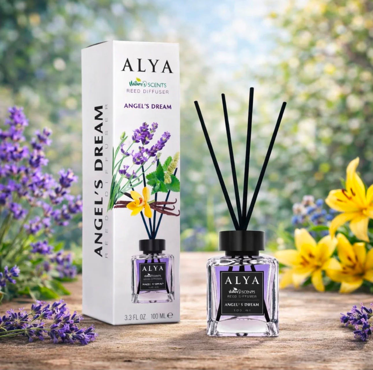 ALYA- Angel's Dream Reed Diffuser, 3.3 Fl Oz, 100 ml